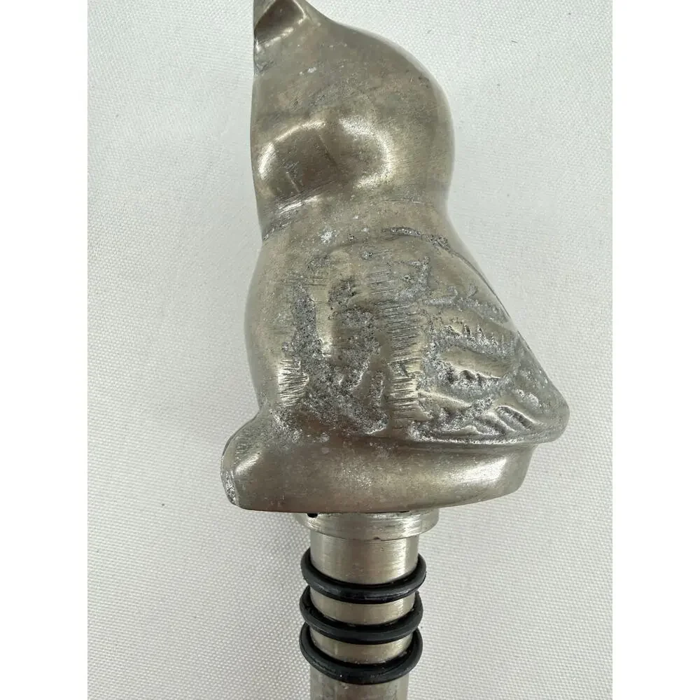 Owl Wine Bottle Stopper Pewter Metal Barware Kitchen Decor Gift 5 Inch